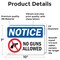 Signmission No Guns Allowed OSHA Notice Sign, Vinyl Decal, 10in W x 7in L, 2PK OS-2PACK-NS-D-710-L-16133 - alternate 2